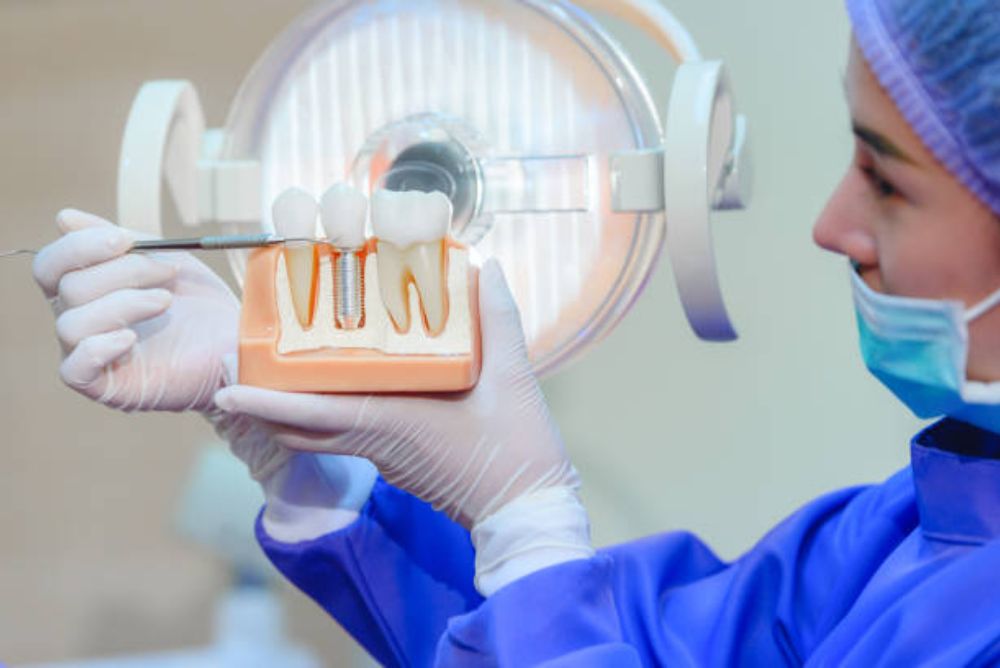 person exploring dental implant options with a dental professional